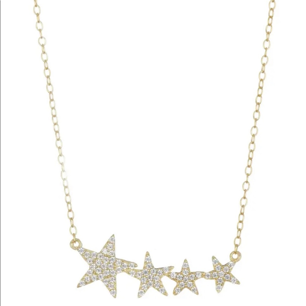 Adornia 14K Yellow Gold Vermeil 4 Star Shooting Star Necklace - Picture 1 of 6